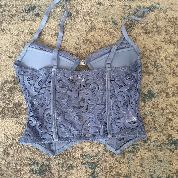 I.AM.GIA Blue Patterned Lace Corset - Picture 3 of 3